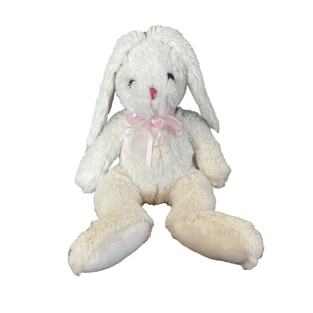 Hobby Lobby Bunny Rabbit Plush White Pink Nose 15” Toy Stuffed Animal Pink Now